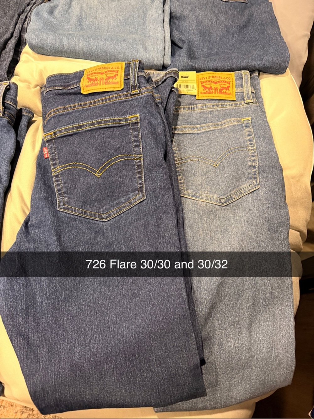 Levi's 726 Flare Men's Jeans in Dark and Light Blue